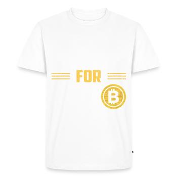 Bitcoin Crypto Blockchain Cryptocurrency BTC - Men's Premium Organic T-Shirt - white - Front - Nico (187cm)