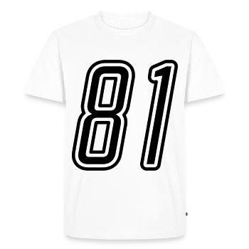 Numéro 81 - T-shirt Premium bio Homme - blanc - Devant - Nico (187cm)