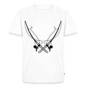 Canne à pêche - T-shirt Premium bio Homme - blanc - Devant - Nico (187cm)