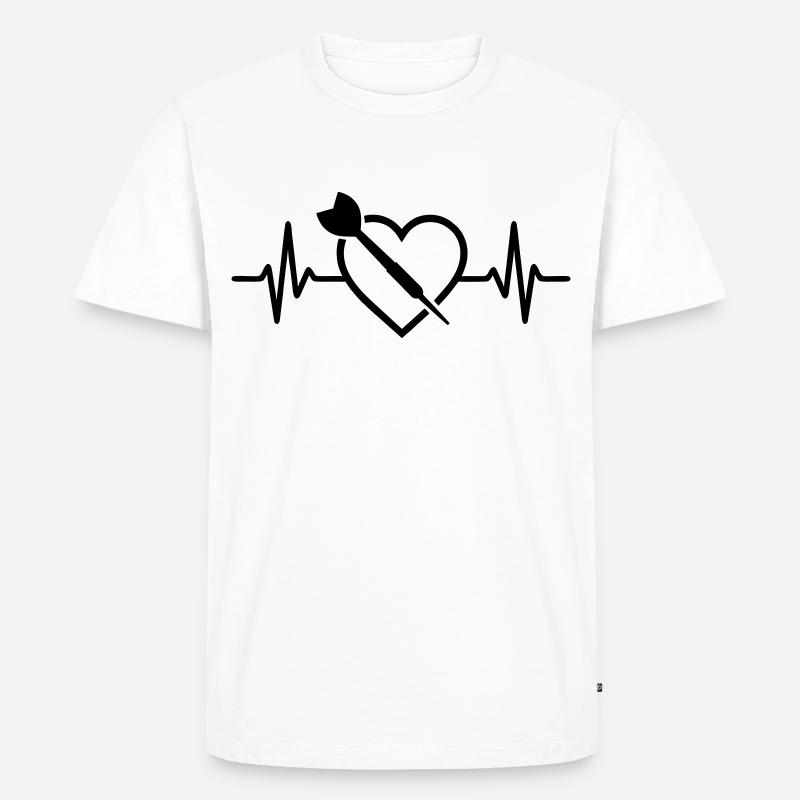 Darts Herz - Männer Premium Bio T-Shirt - Weiß