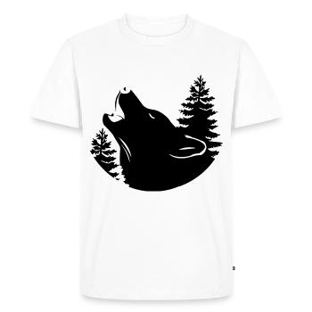 Wolf - Protection de la nature - Protection des animaux - T-shirt Premium bio Homme - blanc - Devant - Nico (187cm)