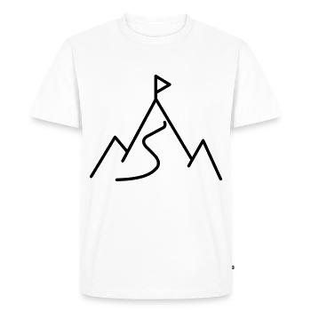 Montagne chemin drapeau symbole - T-shirt Premium bio Homme - blanc - Devant - Nico (187cm)
