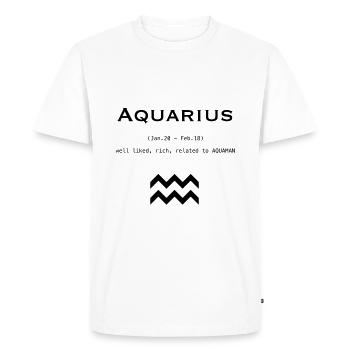 Aquarius / Zodiac / Aquarius - Men's Premium Organic T-Shirt - white - Front - Nico (187cm)