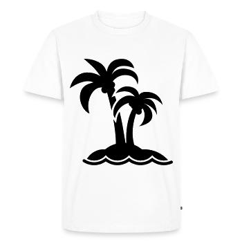 palm island symbol - Men's Premium Organic T-Shirt - white - Front - Nico (187cm)