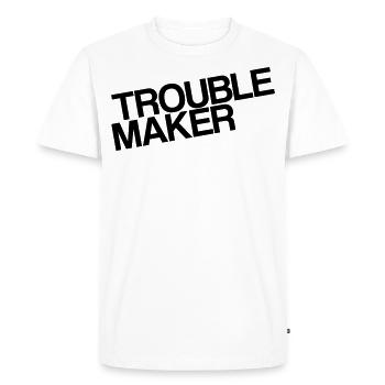 TROUBLE MAKER T-Shirt - T-shirt Premium bio Homme - blanc - Devant - Nico (187cm)