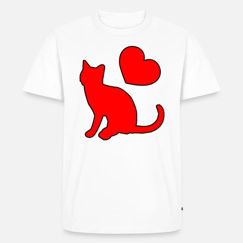 Rote Katze mit Katze Geschenk - Männer Premium Bio T-Shirt - Weiß