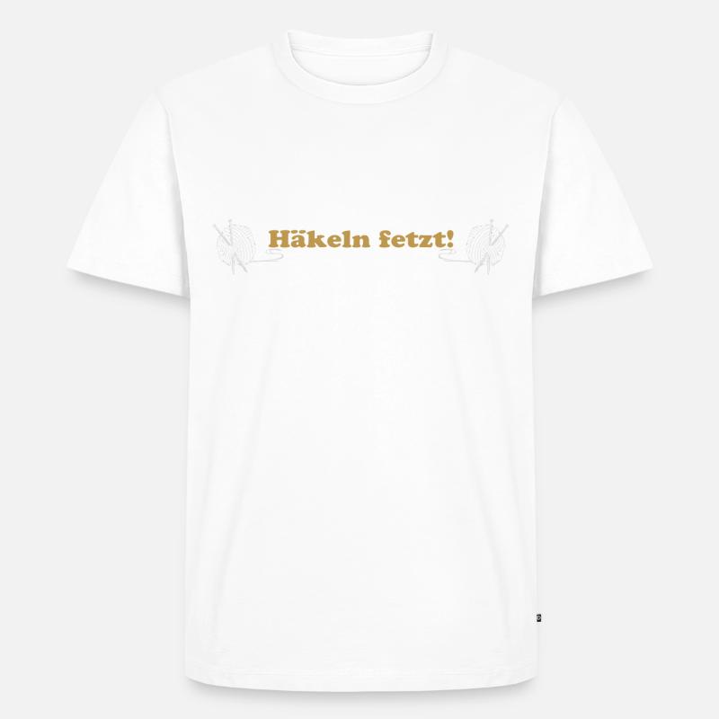 Häkeln - Männer Premium Bio T-Shirt - Weiß