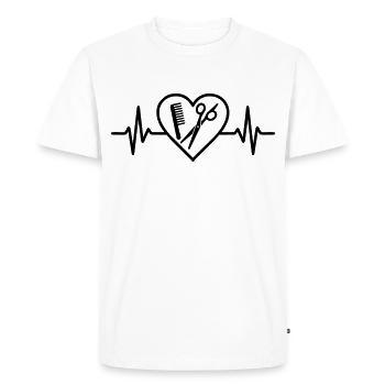 Coiffeur Coiffeur Cœur Profession - T-shirt Premium bio Homme - blanc - Devant - Nico (187cm)