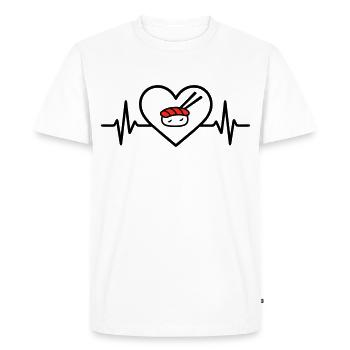 Sushi Japanese Cuisine Heart - Men's Premium Organic T-Shirt - white - Front - Nico (187cm)