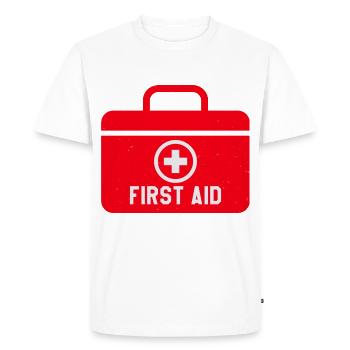 Trousse de premiers secours - T-shirt Premium bio Homme - blanc - Devant - Nico (187cm)