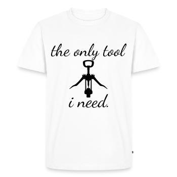 Tire-bouchon à vin - le seul outil dont j'ai besoin. cadeau - T-shirt Premium bio Homme - blanc - Devant - Nico (187cm)