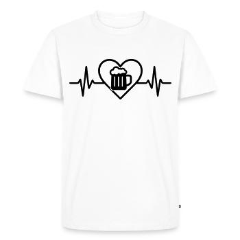 Beer Mug Heart - Men's Premium Organic T-Shirt - white - Front - Nico (187cm)