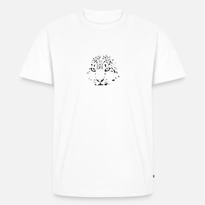 Schneeleopard - Männer Premium Bio T-Shirt - Weiß