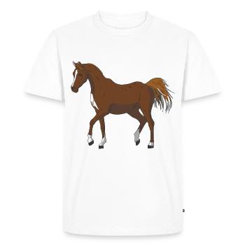 Cheval - T-shirt Premium bio Homme - blanc - Devant - Nico (187cm)