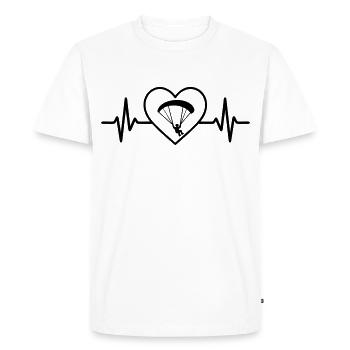 Paragliding Sport Pilot Heart - Men's Premium Organic T-Shirt - white - Front - Nico (187cm)