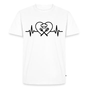 Cœur de chef cuisinier - T-shirt Premium bio Homme - blanc - Devant - Nico (187cm)
