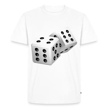 Deux dés - T-shirt Premium bio Homme - blanc - Devant - Nico (187cm)