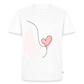 Abstract heart line drawing - Men's Premium Organic T-Shirt - white - Front - Nico (187cm)