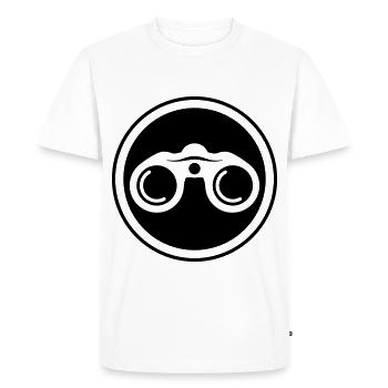 Icône de jumelles - T-shirt Premium bio Homme - blanc - Devant - Nico (187cm)