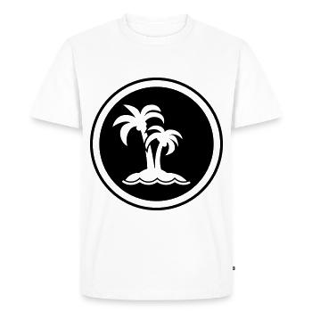 palm island symbol - Men's Premium Organic T-Shirt - white - Front - Nico (187cm)