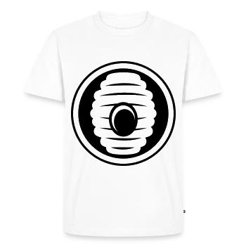 Abeille Icon miel - T-shirt Premium bio Homme - blanc - Devant - Nico (187cm)