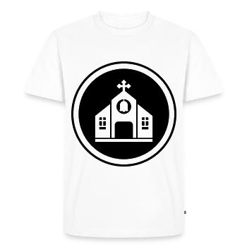 Foi de l’Église - T-shirt Premium bio Homme - blanc - Devant - Nico (187cm)