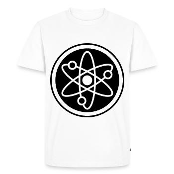 Atom icon - Men's Premium Organic T-Shirt - white - Front - Nico (187cm)