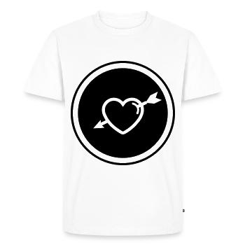 Flèche du symbole du cœur - T-shirt Premium bio Homme - blanc - Devant - Nico (187cm)