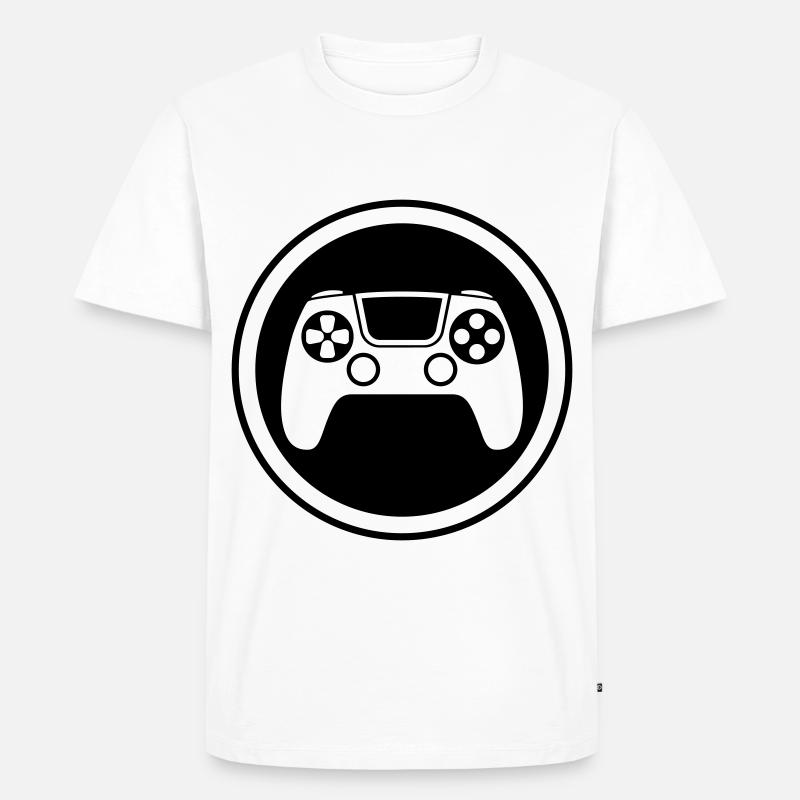 Gamepad Symbol Controller - Männer Premium Bio T-Shirt - Weiß