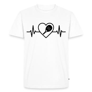 Cœur de padel pour la raquette - T-shirt Premium bio Homme - blanc - Devant - Nico (187cm)