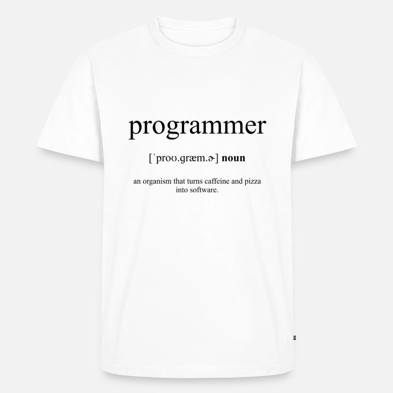 Programmer Definition Dictionary - Herre Premium økologisk T-shirt - hvid