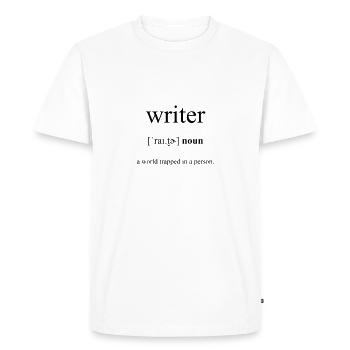 Writer Definition Dictionary - T-shirt Premium bio Homme - blanc - Devant - Nico (187cm)