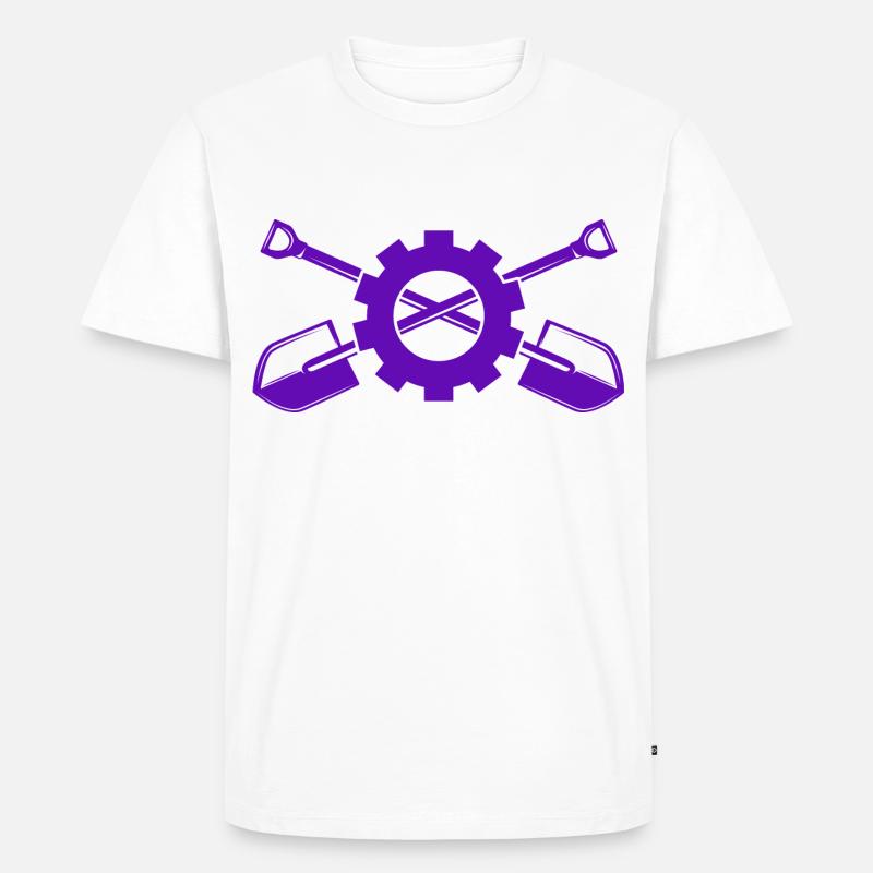 Bagger - Schaufel - Männer Premium Bio T-Shirt - Weiß