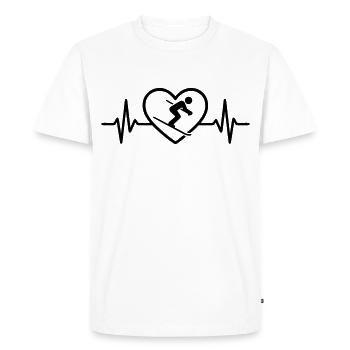 Skiing Heart for the slopes - Men's Premium Organic T-Shirt - white - Front - Nico (187cm)