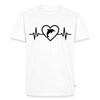 Dauphin Cœur d’Animal Marin - T-shirt Premium bio Homme - blanc - Devant - Nico (187cm)