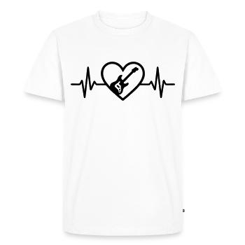Coeur Guitare électrique Musique Rock - T-shirt Premium bio Homme - blanc - Devant - Nico (187cm)