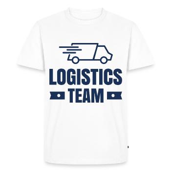 Logisticiens Équipe Transport Société de transport Logistique Expédition - T-shirt Premium bio Homme - blanc - Devant - Nico (187cm)