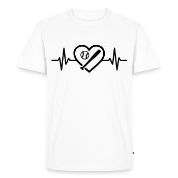 Baseball bat and ball heart - Men's Premium Organic T-Shirt - white - Front - Nico (187cm)