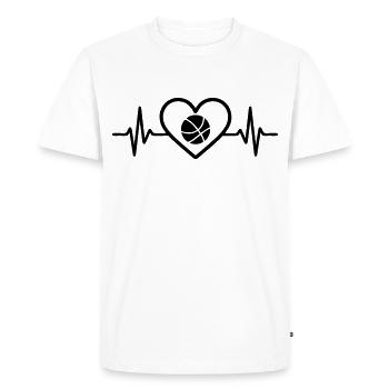 Heart Basketball Ball Hoop - Men's Premium Organic T-Shirt - white - Front - Nico (187cm)