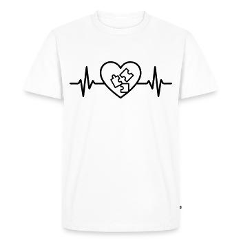 Pièce de jeu de puzzle de coeur - T-shirt Premium bio Homme - blanc - Devant - Nico (187cm)