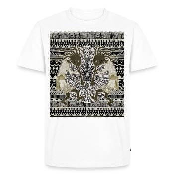 Indiens américains Kokopelli Musicans - Mandala 1 - T-shirt Premium bio Homme - blanc - Devant - Nico (187cm)