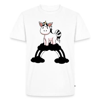 Licorne noire blanche Fantastique Fictional Animals Fable - T-shirt Premium bio Homme - blanc - Devant - Nico (187cm)