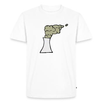 Power plant, chimney, smoke, pollution - Men's Premium Organic T-Shirt - white - Front - Nico (187cm)