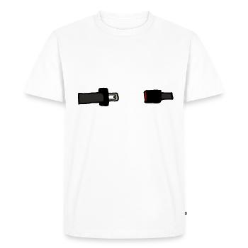 Siège d'auto - T-shirt Premium bio Homme - blanc - Devant - Nico (187cm)