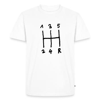 Gear shift, transmission - Men's Premium Organic T-Shirt - white - Front - Nico (187cm)