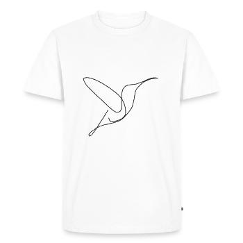 Line art oiseau - T-shirt Premium bio Homme - blanc - Devant - Nico (187cm)