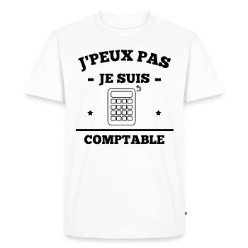 j peux pas je suis comptable humour - T-shirt Premium bio Homme - blanc - Devant - Nico (187cm)