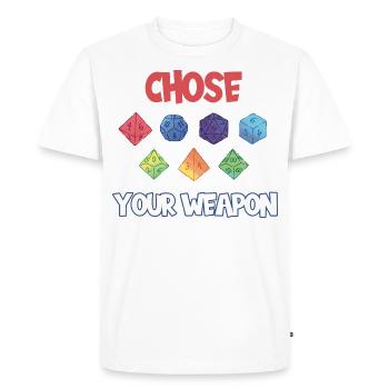 Funny choose your weapon, Rpg, Gaming - T-shirt Premium bio Homme - blanc - Devant - Nico (187cm)
