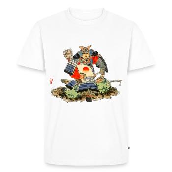 Samurai by Kōno Bairei - Men's Premium Organic T-Shirt - white - Front - Nico (187cm)