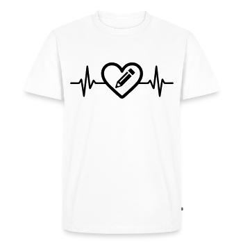 Pencil Drawing Art Heart - Men's Premium Organic T-Shirt - white - Front - Nico (187cm)